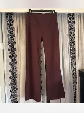 High-Rise Burgundy Flare Leggings